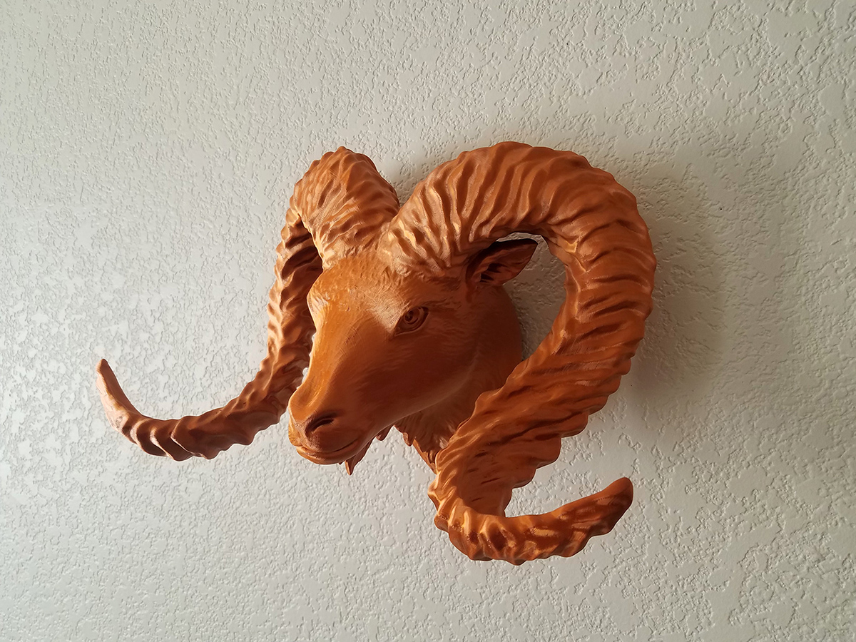 Ram Head. Wall Decoration. 3D Printing on demand.